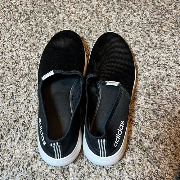 Adidas Cloudfoam Slip On Sneakers Casual Comfort Shoes Black Size 8 - Picture 3 of 7